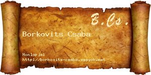 Borkovits Csaba névjegykártya