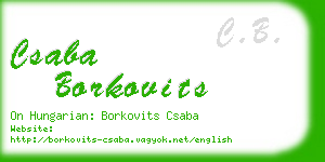 csaba borkovits business card